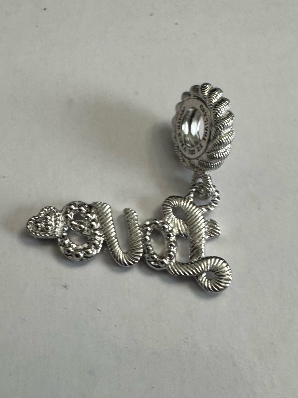Judith Ripka 925 Silver 'Love' Script Charm Pendant - Picture 5 of 5